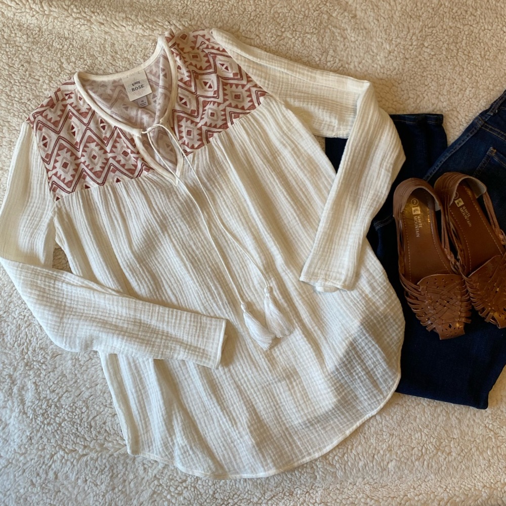 NWOT - Knox Rose - long sleeve peasant blouse